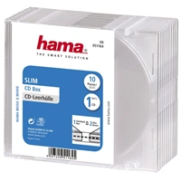 Hama CD Slim Empty Box, pack of 10, transparent