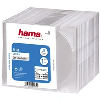 Hama CD Slim Box, obal na 1 cd/dvd, průhledný, balení 25 ks (cena za balení)