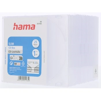 Hama CD Slim Box, obal na 1 cd/dvd, průhledný, balení 25 ks (cena za balení)