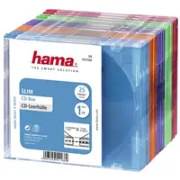Hama CD Slim Box, obal na 1 cd/dvd, mix barev, balení 25 ks (cena za balení)