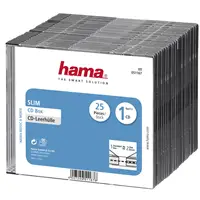 Hama CD Slim Box, obal na 1 cd/dvd, průhledný/černý, balení 25 ks (cena za balení)