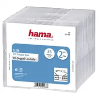 Hama CD Slim Double Box, obal na 2 cd/dvd, průhledný, balení 25 ks (cena za balení)