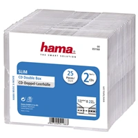 Hama CD Slim Double Box, transparent, pack of 25