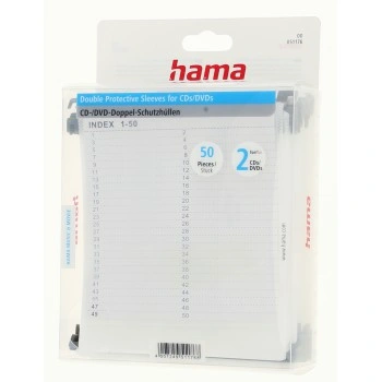 Hama ochranné obaly Double, pro 2 CD/DVD, bílé, balení 50 ks (cena za balení)