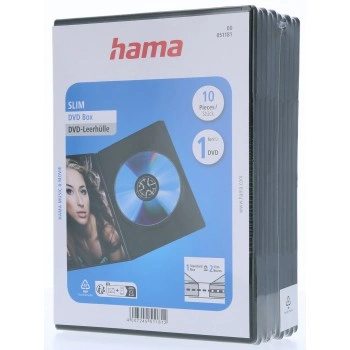 Hama Slim, obal na 1 DVD, s fólií, černý, balení 10 ks (cena za balení)