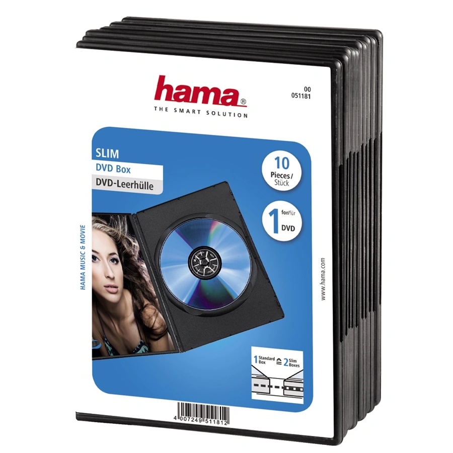 Hama DVD Slim Box 10, Black
