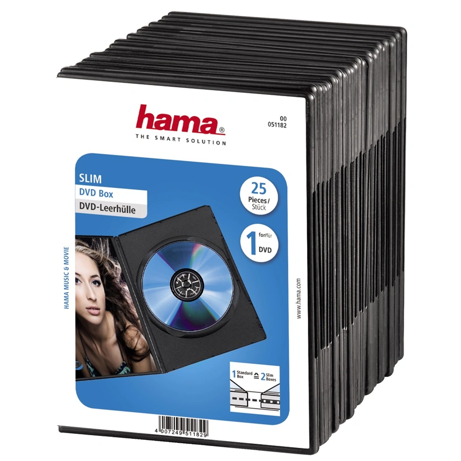 Hama DVD Slim Box 25, Black
