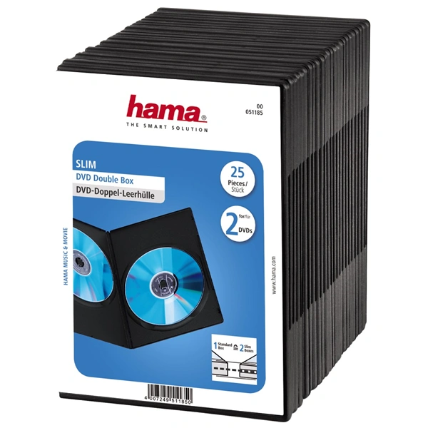Hama Slim Double, obal na 2 DVD, s fólií, černý, balení 25 ks (cena za balení)