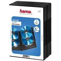 Hama DVD Quad Box, Black, Package of 5 pieces