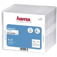 Hama CD Slim Box, obal na 4 cd/dvd, průhledný, balení 10 ks (cena za balení)