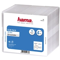 Hama CD Slim Box, obal na 4 cd/dvd, průhledný, balení 10 ks (cena za balení)