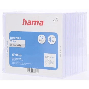 Hama CD Slim Box, obal na 4 cd/dvd, průhledný, balení 10 ks (cena za balení)