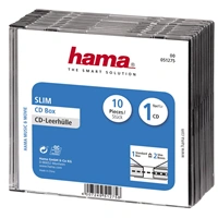 Hama CD BOX SLIM náhradní obal, 10ks/bal, transparentní/černá