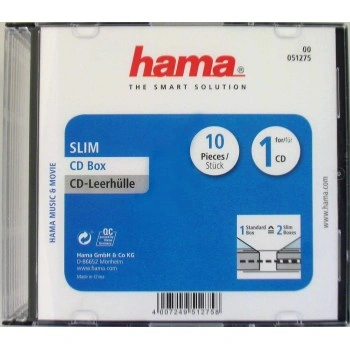 Hama CD BOX SLIM náhradní obal, 10ks/bal, transparentní/černá