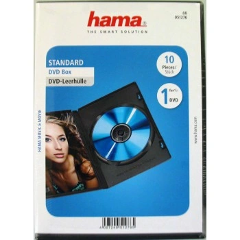 Hama DVD obal na 1 DVD, s fólií, černý, 10 ks (cena uvedena za balení)