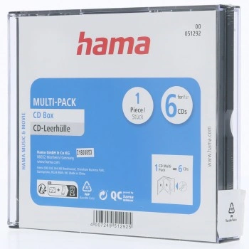 Hama CD Multi-Pack, obal na 6 CD/DVD, průhledný/černý