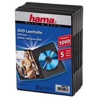 Hama DVD obal na 1 DVD, s fólií, černý, 5 ks