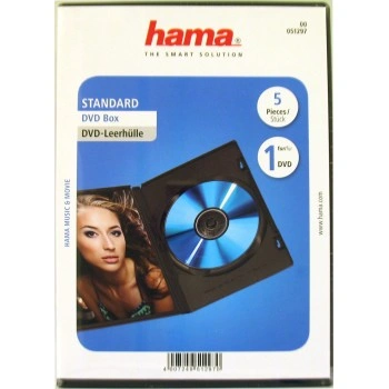 Hama DVD obal na 1 DVD, s fólií, černý, 5 ks