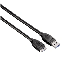 Hama USB 3.0 kabel, typ A - micro B, 0,75 m, erný