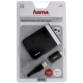 Hama USB 3.1 hub/čtečka karet s USB-C adaptérem