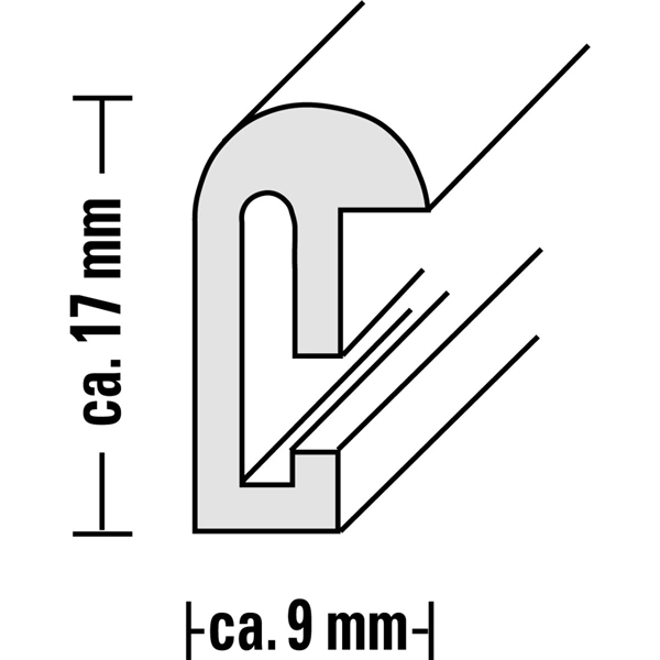 Hama rámeček plastový SEVILLA, černá, 21x29,7 cm (formát A4), plastové sklo