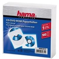 Hama ochranný obal pro CD/DVD, 100ks/bal, bílý, balení PE fólie