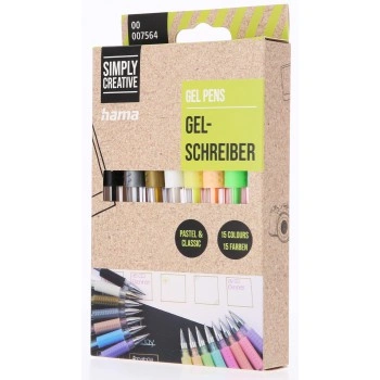 Hama gelové kuličkové pero Pastel & Classic - set 15 pastelových barev 