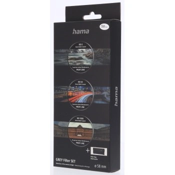 Hama set šedých filtrů ND8, ND64, ND1000, průměr 58 mm, pouzdro na filtre