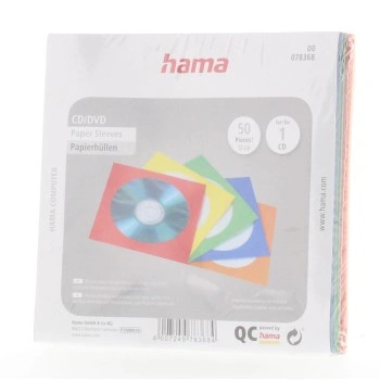 Hama papírové obaly na CD/DVD, mix barev, balení 50 ks (cena za balení)