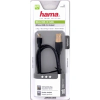 Hama micro USB 2.0 kabel, typ A - micro B, 0,75m, ern