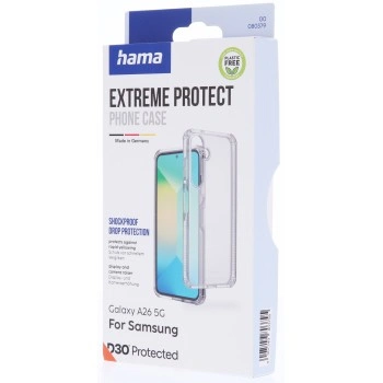 Hama Extreme Protect, kryt pro Samsung Galaxy A26 5G, D3O®, nežloutne, průhledný