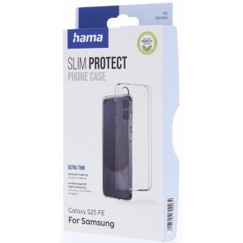 Hama Slim Protect, kryt pro Samsung Galaxy S25 FE, ultra tenký, 20 % recyklov. materiálů, průhledný