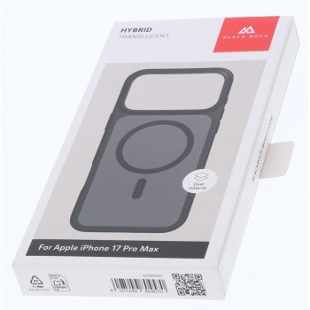 Black Rock Hybrid Case, kryt pro Apple iPhone 17 Pro Max, magnetický, matný, poloprůhledný černý