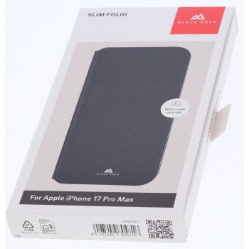 Black Rock Slim Folio, pouzdro-knížka pro Apple iPhone 17 Pro Max, černé