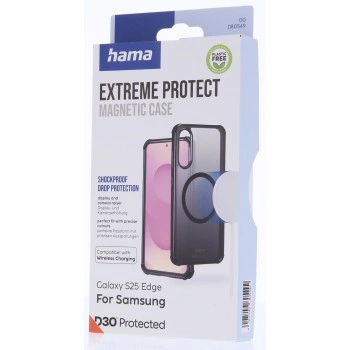 Hama Extreme Protect, kryt pro Samsung Galaxy S25 Edge, magnetický, D3O®, černý