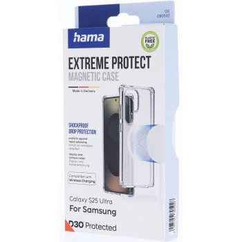 Hama Extreme Protect, kryt pro Samsung Galaxy S25 Ultra, magnetický, D3O®, nežloutne, průhledný