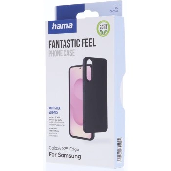 Hama Fantastic Feel, kryt pro Samsung Galaxy S25 Edge, hebký povrch, černý