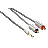 Hama AluLine, propojovací kabel jack vidlice 3,5 mm - 2x cinch (RCA) vidlice, 1 m