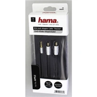 Hama AluLine, propojovac kabel jack vidlice 3,5 mm - 2x cinch (RCA) vidlice, 1 m