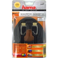 Hama HDMI kabel vidlice-vidlice, 3 m, pozlac., ferit. filtry, kovov vidlice, opleten, Ethernet