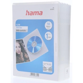 Hama Slim, obal na 1 DVD, s fólií, průhledný, balení 10 ks (cena za balení)