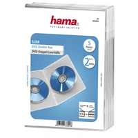 Hama Slim Double, obal na 2 DVD, s fólií, průhledný, balení 5 ks (cena za balení)