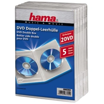 Hama Standard Double, obal na 2 DVD, s fólií, průhledný, balení 5 ks (cena za balení)