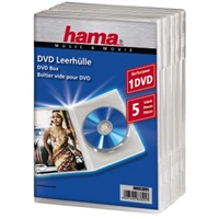 Hama DVD obal na 1 DVD, s fólií, průhledný, 5 ks