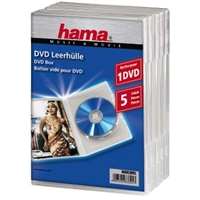 Hama DVD obal na 1 DVD, s fli, prhledn, 5 ks