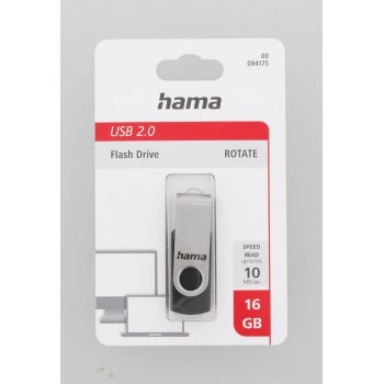 Hama rotate FlashPen, USB 2.0, 16GB, black, 40X