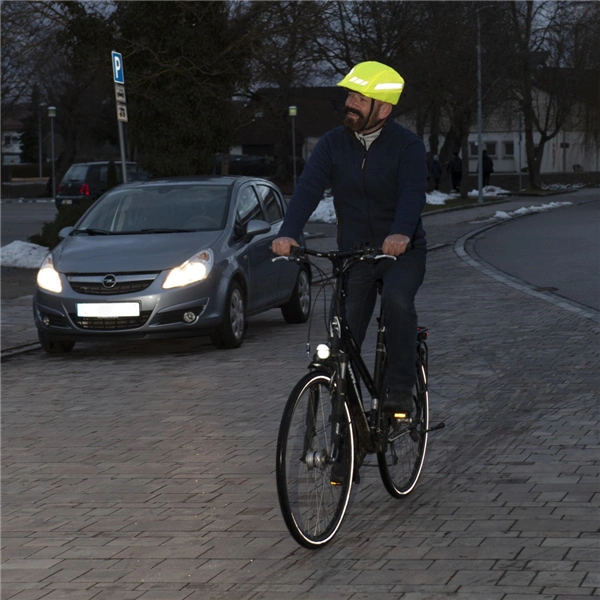 Hama reflexní návlek na cyklistickou/sportovní helmu, univerzální velikost S-L, neonově žlutý