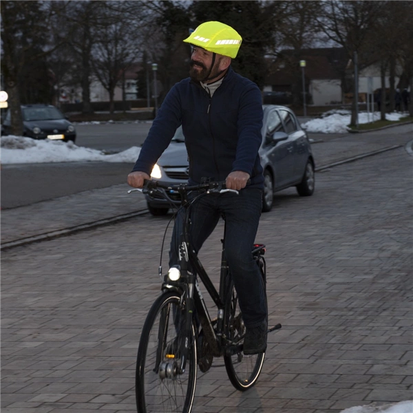 Hama reflexní návlek na cyklistickou/sportovní helmu, univerzální velikost S-L, neonově žlutý