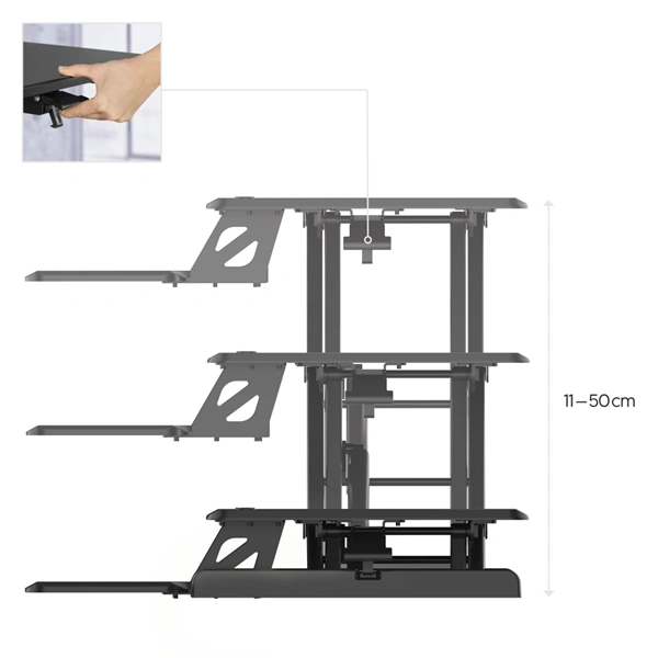 Hama Sit-Stand stolní podstavec pro práci vestoje i vsedě, 80x40 cm