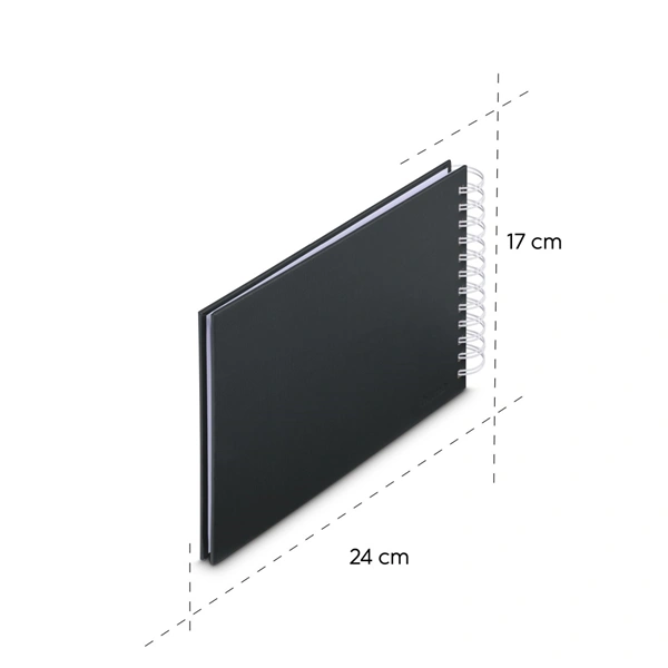 Hama album klasické spirálové FINE ART 24x17 cm, 50 stran, nová černá, bílé listy